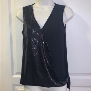 NWOT Worthigton Black Sequin Sleeveless top. Size XS